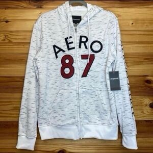 Aeropostale aero 87 white zip up hoodie NWT men’s medium